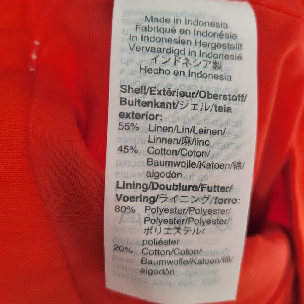 J Crew Marine Orange High Waist Linen Skirt Size 6 New - Picture 3 of 5